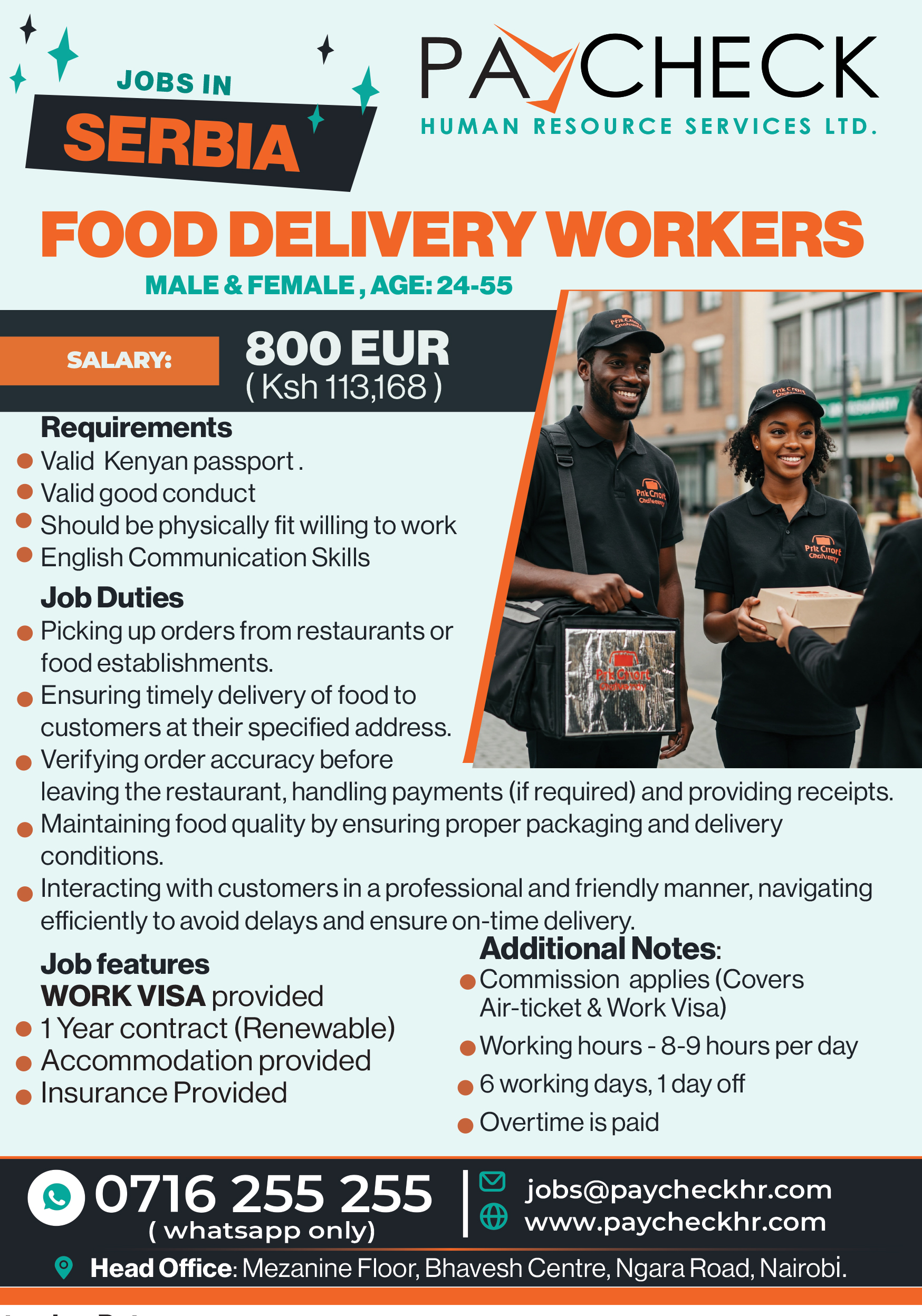 bikers jobs for kenyans in dubai and abroad by top recruitment agency paycheckhr