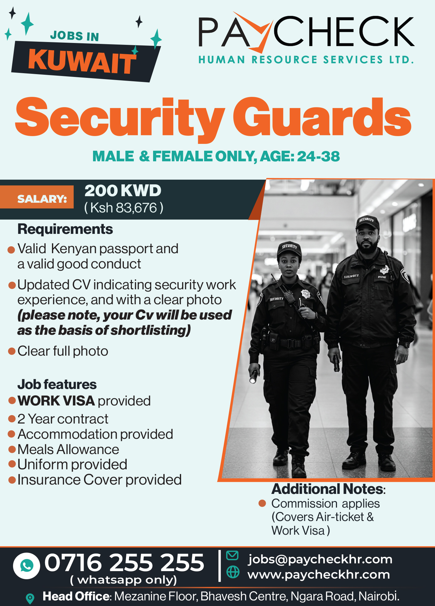 Pyacheckhr top recruitment agency in kenya offering bikers jobs in dubai